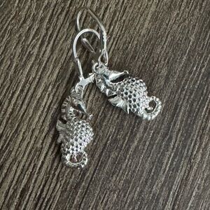 Silver (925) Seahorse Earrings. Talbots. New!